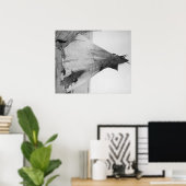 Young Oglala Indian Girl met Puppy buiten Tipi Poster (Thuiskantoor)