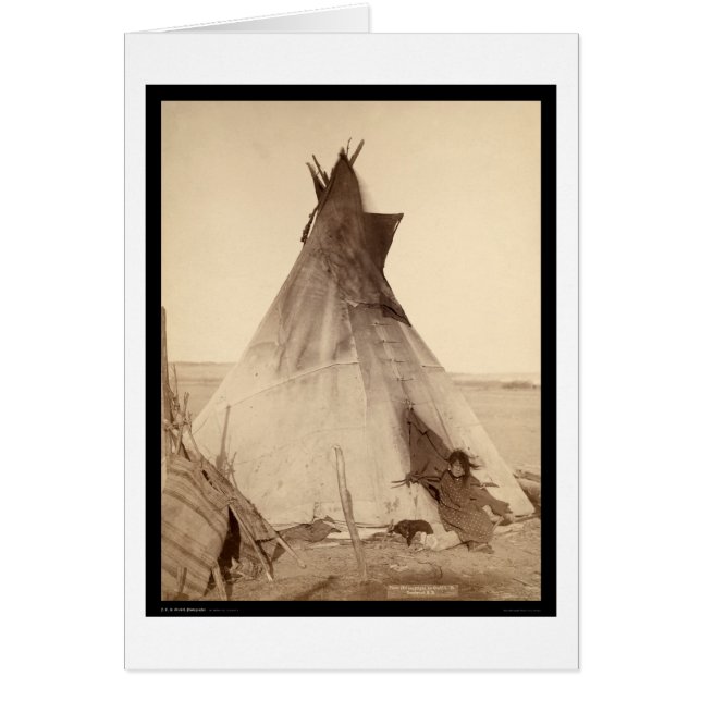 Young Oglala Indian Outside Tipi SD 1891 (Voorkant)