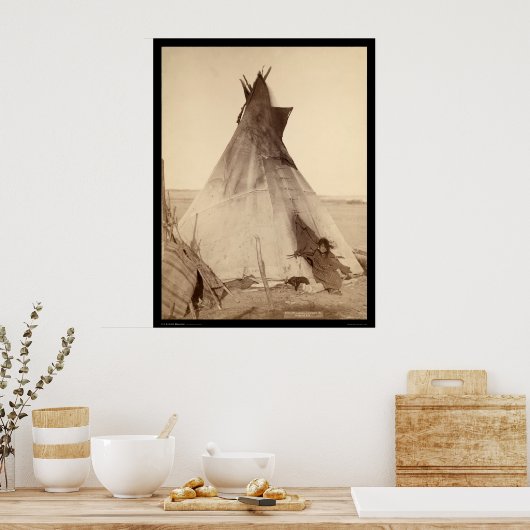 Young Oglala Indian Outside Tipi SD 1891 Poster (Keuken)