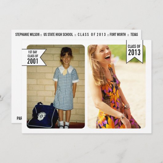 Young & Old Photo Afstuderen Class of 2013 Card Kaart (Voorkant / Achterkant)