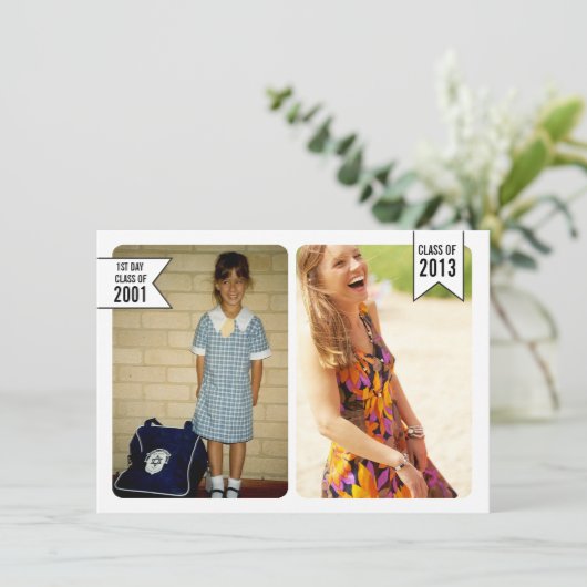 Young & Old Photo Afstuderen Class of 2013 Card Kaart (Staand voorkant)
