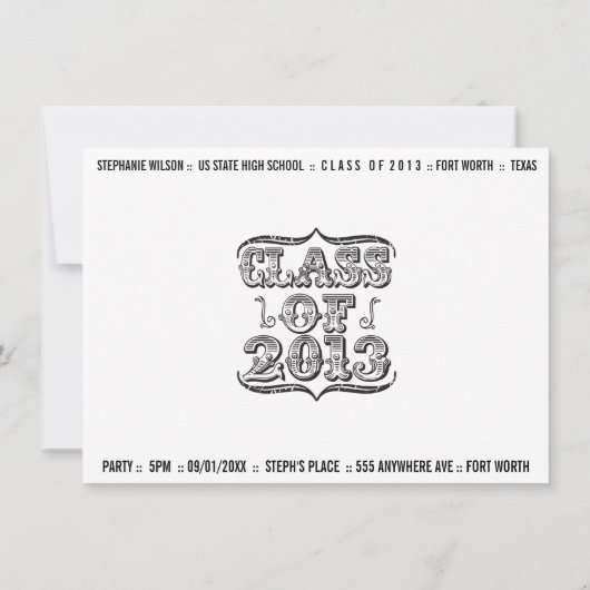 Young & Old Photo Afstuderen Class of 2013 Card Kaart (Achterkant)