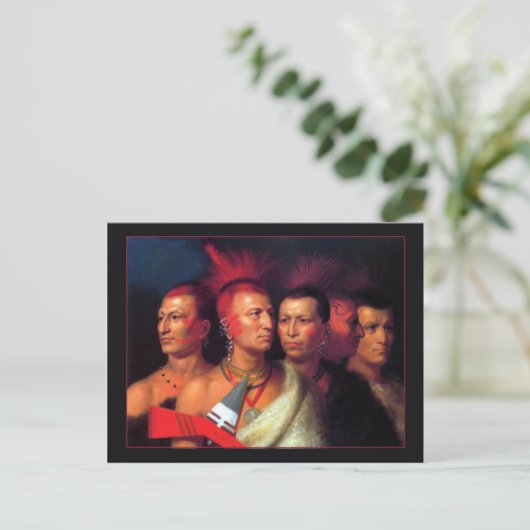 Young Omahaw, War Eagle, Little Missouri & Pawnees Briefkaart (Staand voorkant)