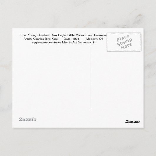 Young Omahaw, War Eagle, Little Missouri & Pawnees Briefkaart (Achterkant)