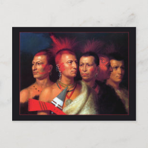 Young Omahaw, War Eagle, Little Missouri & Pawnees Briefkaart