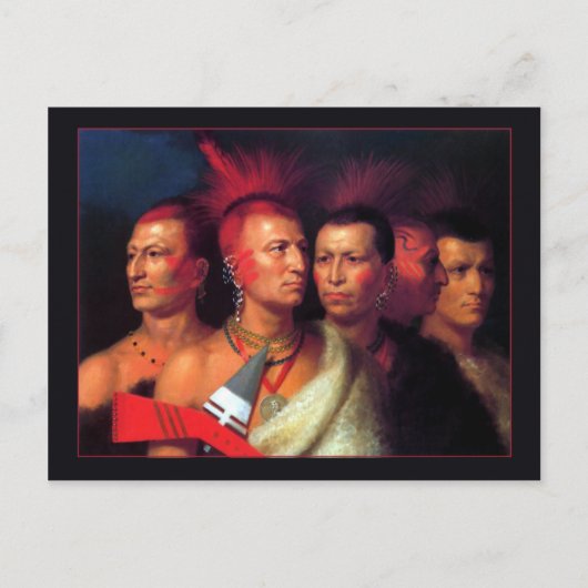 Young Omahaw, War Eagle, Little Missouri & Pawnees Briefkaart (Voorkant)