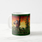 Young Orangutan & Rainforest Sunrise Art Mok (Voorkant links)