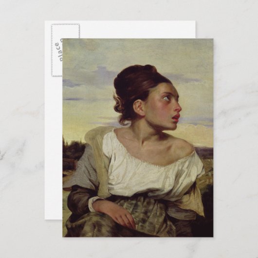 Young Orphan op het kerkhof, 1824 Briefkaart (Voorkant / Achterkant)