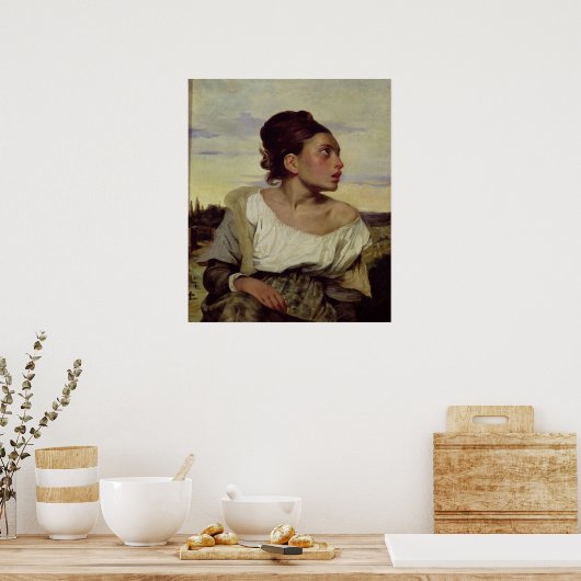 Young Orphan op het kerkhof, 1824 Poster (Keuken)