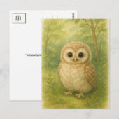 Young Owl Baby Wild Animals Briefkaart (Voorkant / Achterkant)