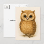 Young Owl Baby Wild Animals Briefkaart (Voorkant / Achterkant)
