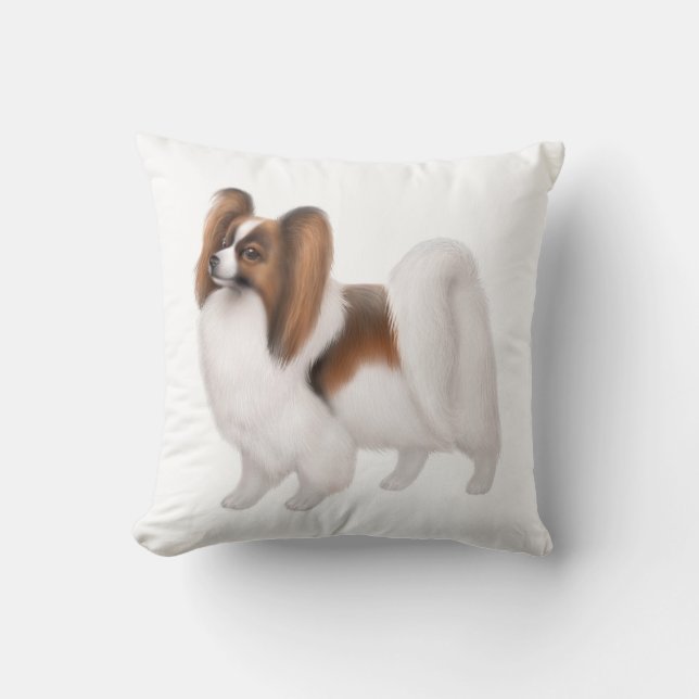 Young Papillon Dog Pillow Kussen (Voorkant)