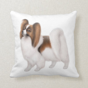 Young Papillon Dog Pillow Kussen