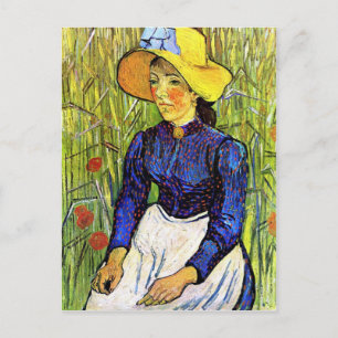 Young Peasant Girl van Vincent van Gogh 1890 Briefkaart