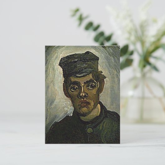 Young Peasant in Peking Pet(F165)Van Gogh Fine Art Briefkaart (Staand voorkant)