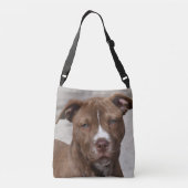 Young Pit Bull Puppy Crossbody Tas (Achterkant)
