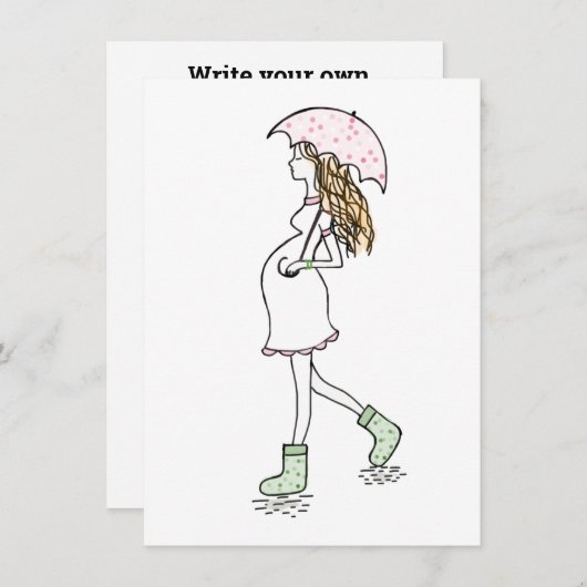 Young, Pregnant Lady Kickin' it Card Kaart (Voorkant / Achterkant)