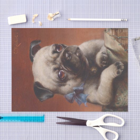 Young Pug van Carl Reichert Tissuepapier (Craft)