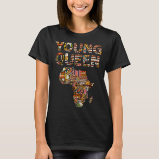 Young Queen Black History African American Kente G T-shirt