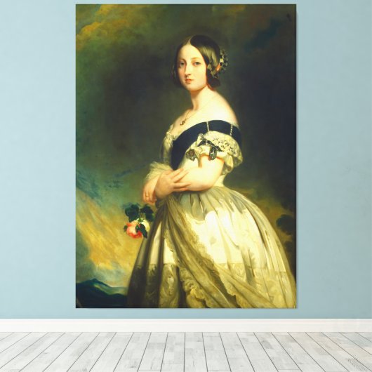 Young Queen Victoria Portrait Canvas Afdruk (Insitu (Houten vloer))