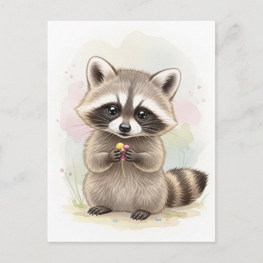 Young Raccoon Baby Wild Animals Briefkaart (Voorkant)