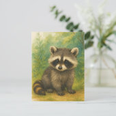Young Raccoon Baby Wild Animals Briefkaart (Staand voorkant)