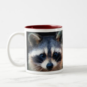 "Young Raccoon Portrait" Tweekleurige Koffiemok
