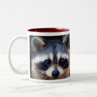"Young Raccoon Portrait" Tweekleurige Koffiemok