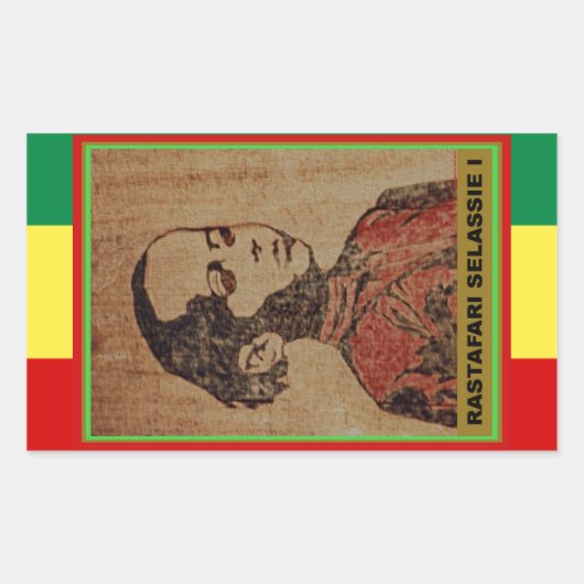Young Ras, Young Haile Selassie I, Jah Rastafari Rechthoekige Sticker (Voorkant)