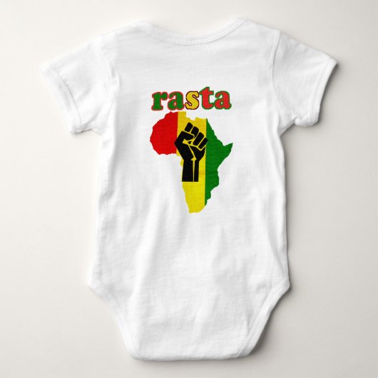 Young Ras, Young Haile Selassie I, Jah Rastafari Romper (Achterkant)