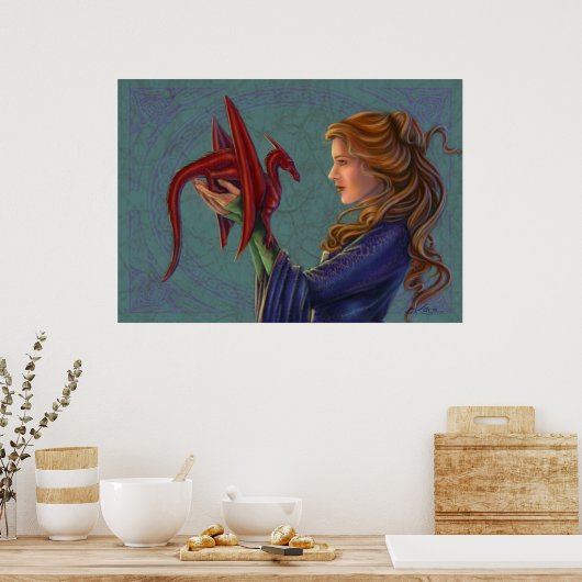 Young Red Dragon Poster (Keuken)