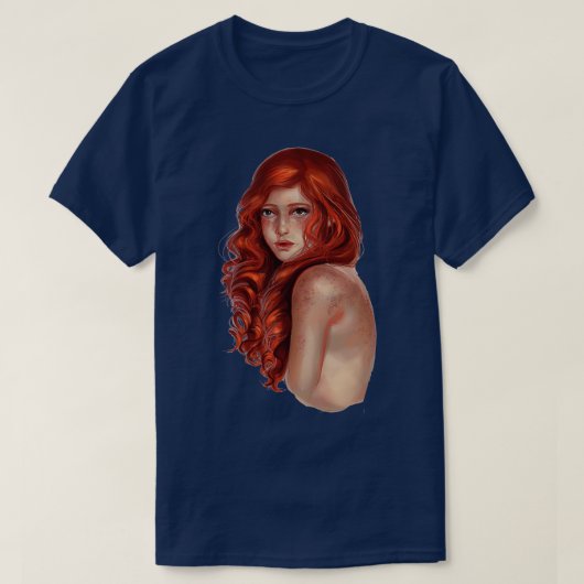 Young redhair meisje t-shirt (Design voorkant)