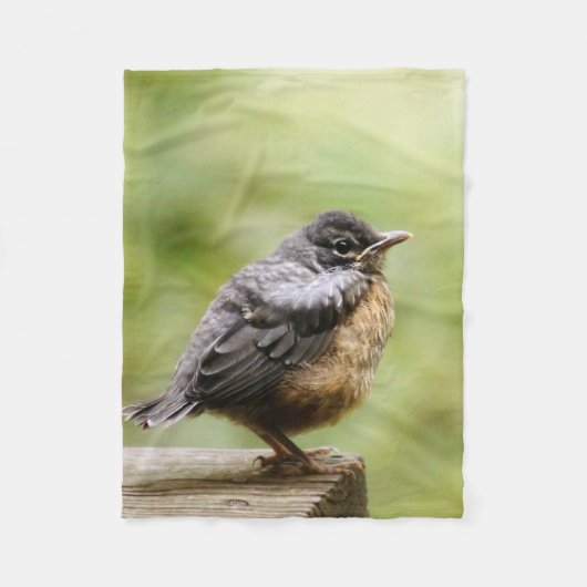Young Robin Fleece Deken (Voorkant)