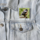 Young Robin Vierkante Button 5,1 Cm (In situ)
