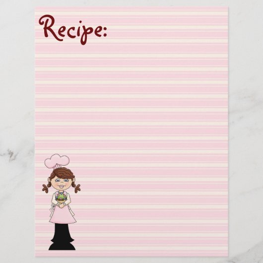 Young roze cook Recipe Paper (Voorkant)