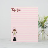 Young roze cook Recipe Paper (Staand voorkant)