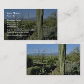 Young Saguaro Cacti, bloeiende Ocotillo-bloemen Visitekaartje (Voorkant / Achterkant)