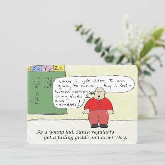 Young Santa Flat Holiday Kaart (Staand voorkant)