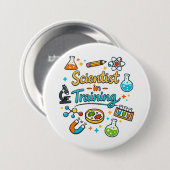 Young Scientist in Training Invitation Ronde Button 7,6 Cm (Voorkant /achterkant)