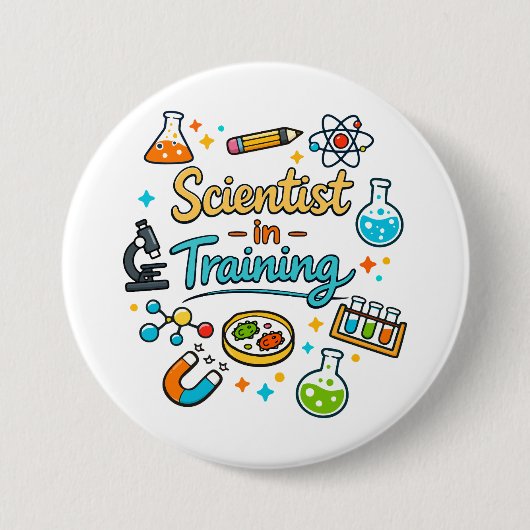 Young Scientist in Training Invitation Ronde Button 7,6 Cm (Voorkant)