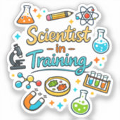 Young Scientist in Training Invitation Sticker (Voorkant)