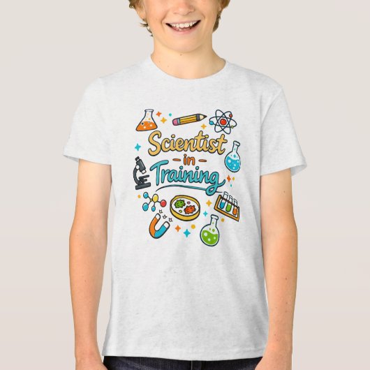 Young Scientist in Training Invitation Tri-Blend Shirt (Voorkant)