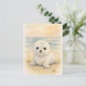 Young Seal Baby Wild Animals Briefkaart (Staand voorkant)