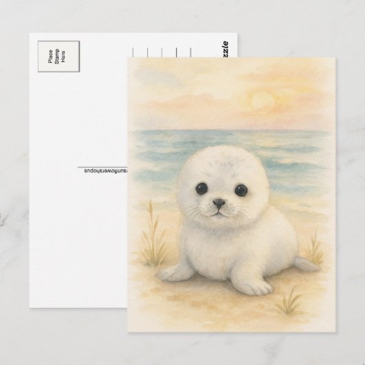 Young Seal Baby Wild Animals Briefkaart (Voorkant / Achterkant)
