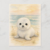 Young Seal Baby Wild Animals Briefkaart (Voorkant)