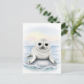 Young Seal Baby Wild Animals Briefkaart (Staand voorkant)