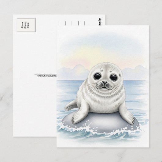 Young Seal Baby Wild Animals Briefkaart (Voorkant / Achterkant)