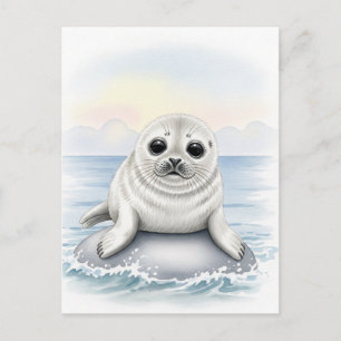 Young Seal Baby Wild Animals Briefkaart