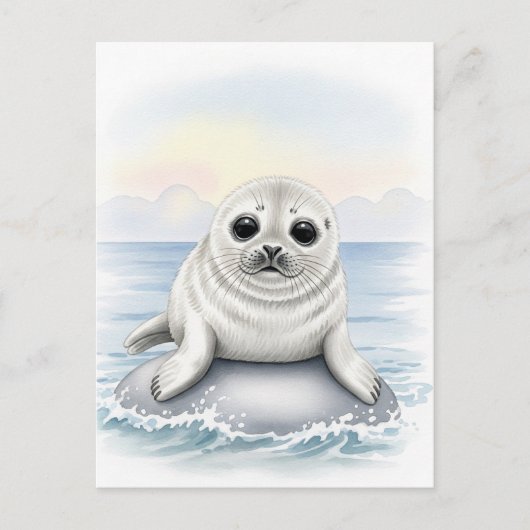 Young Seal Baby Wild Animals Briefkaart (Voorkant)