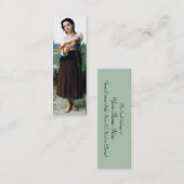 Young Shepherdess Bladwijzer van William Bouguerea Mini Visitekaartje (Voorkant / Achterkant)